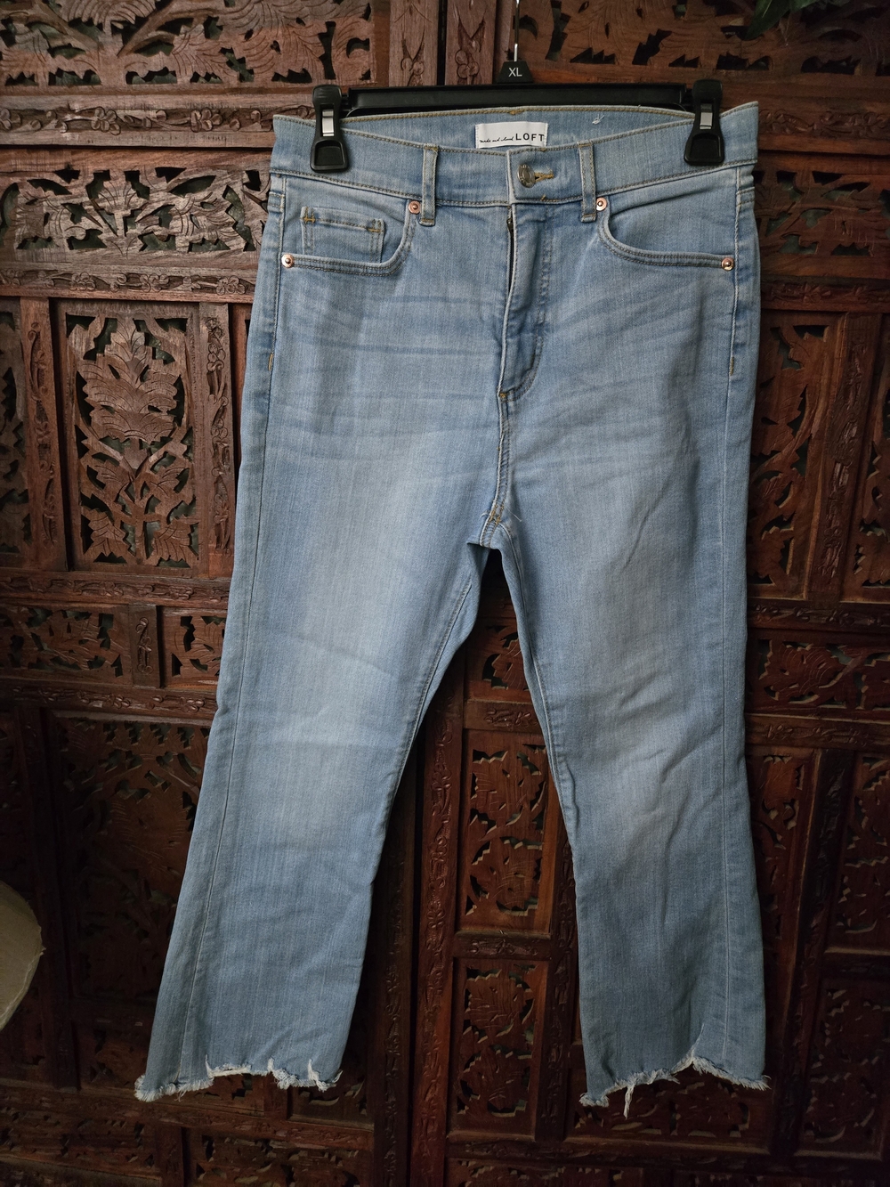 LOFT Light Blue Cropped Straight Jeans